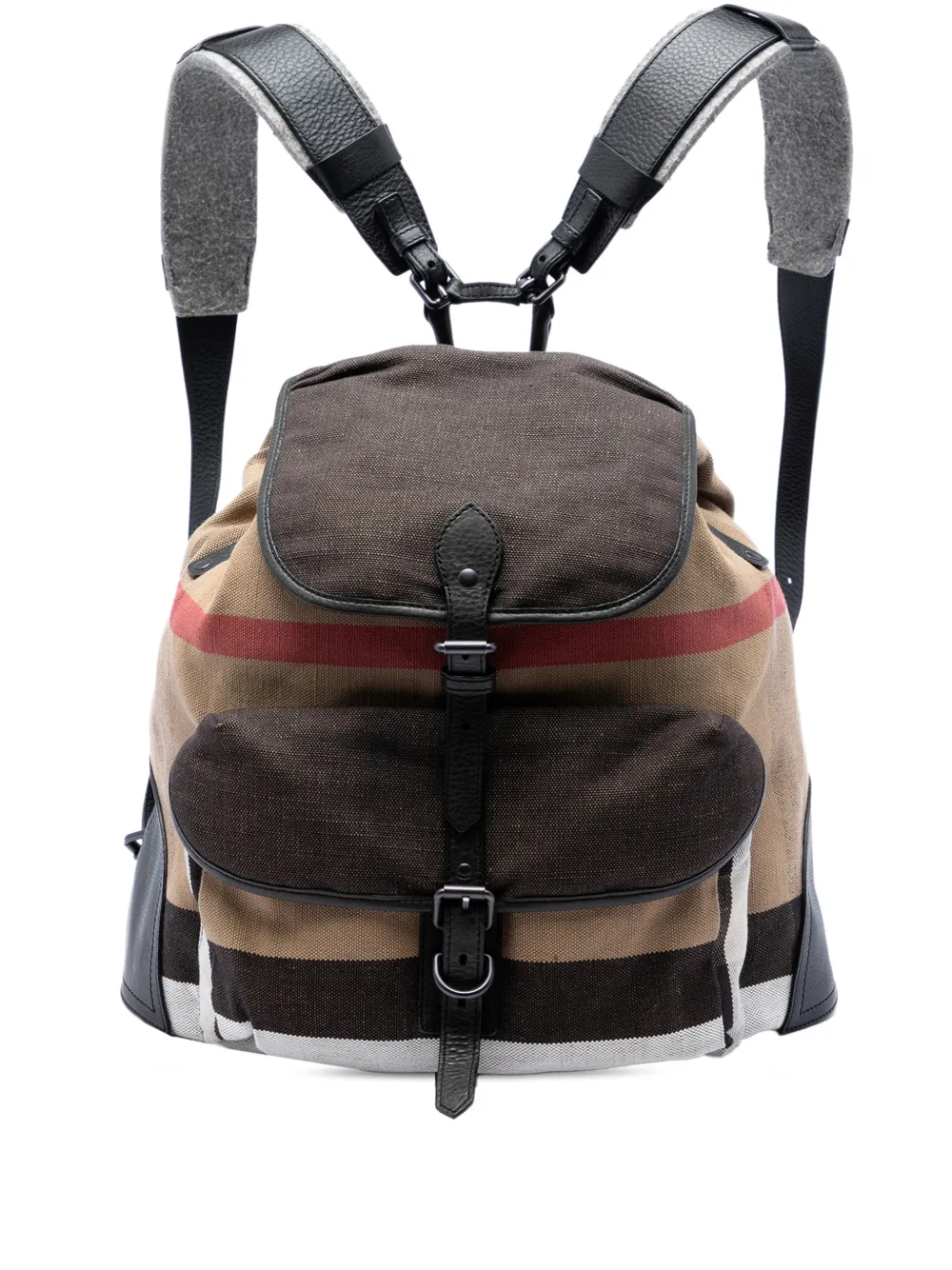 Burberry Pre-Owned 2000-2017 Mega Check Canvas Korbin backpack - Brown
