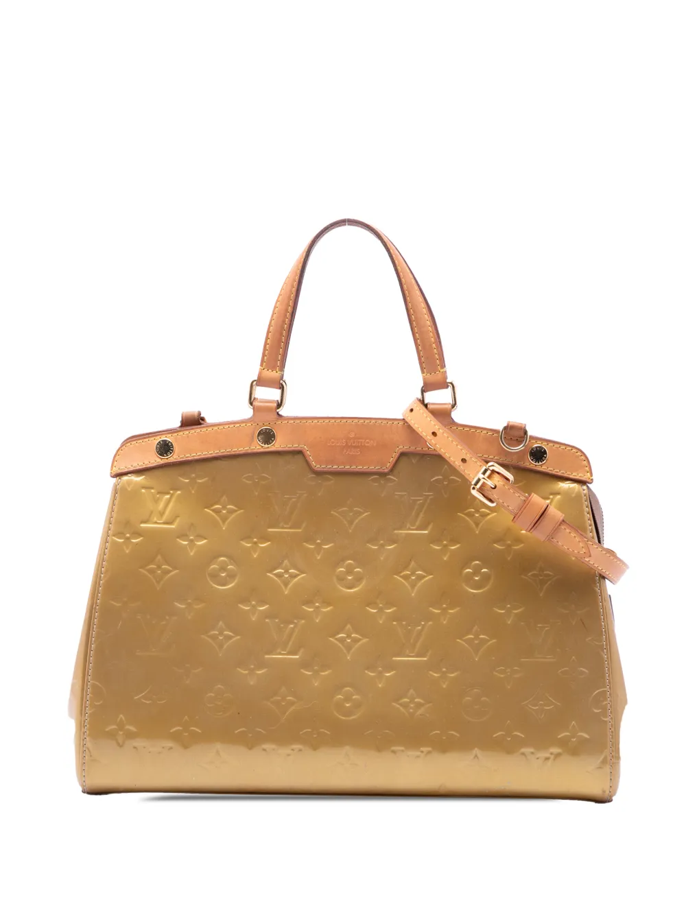 Louis Vuitton Pre-Owned Borsa a tracolla Brea MM in pelle Vernis con monogramma 2012 - Oro