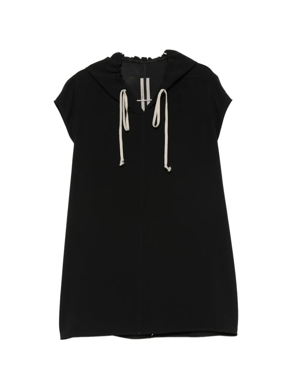 Rick Owens hooded drawstring-fastening mini dress - Black
