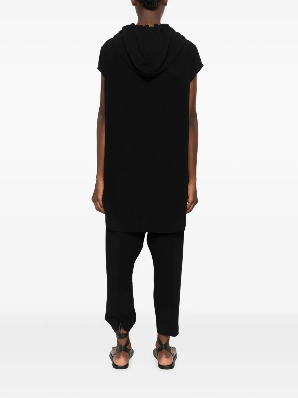 Rick Owens mini-jurk met trekkoordsluiting en capuchon Zwart