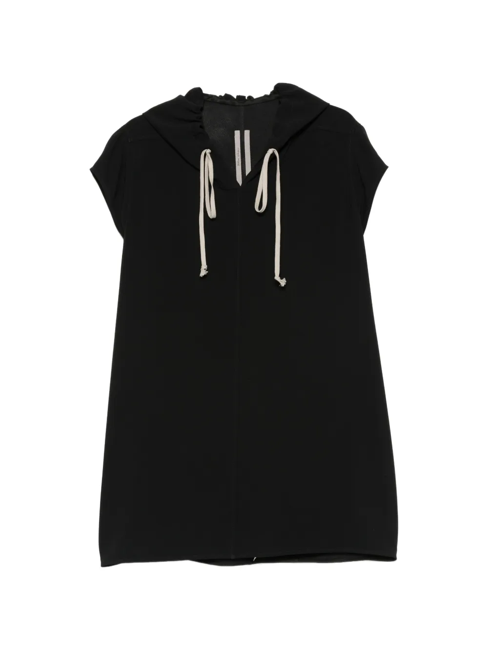 Rick Owens hooded drawstring-fastening mini dress - Nero