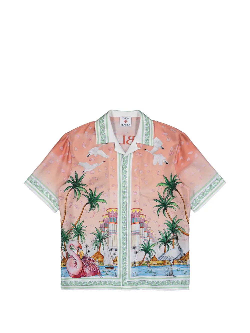 Casablanca Ethereal Cuban-collar short-sleeved shirt - Rosa