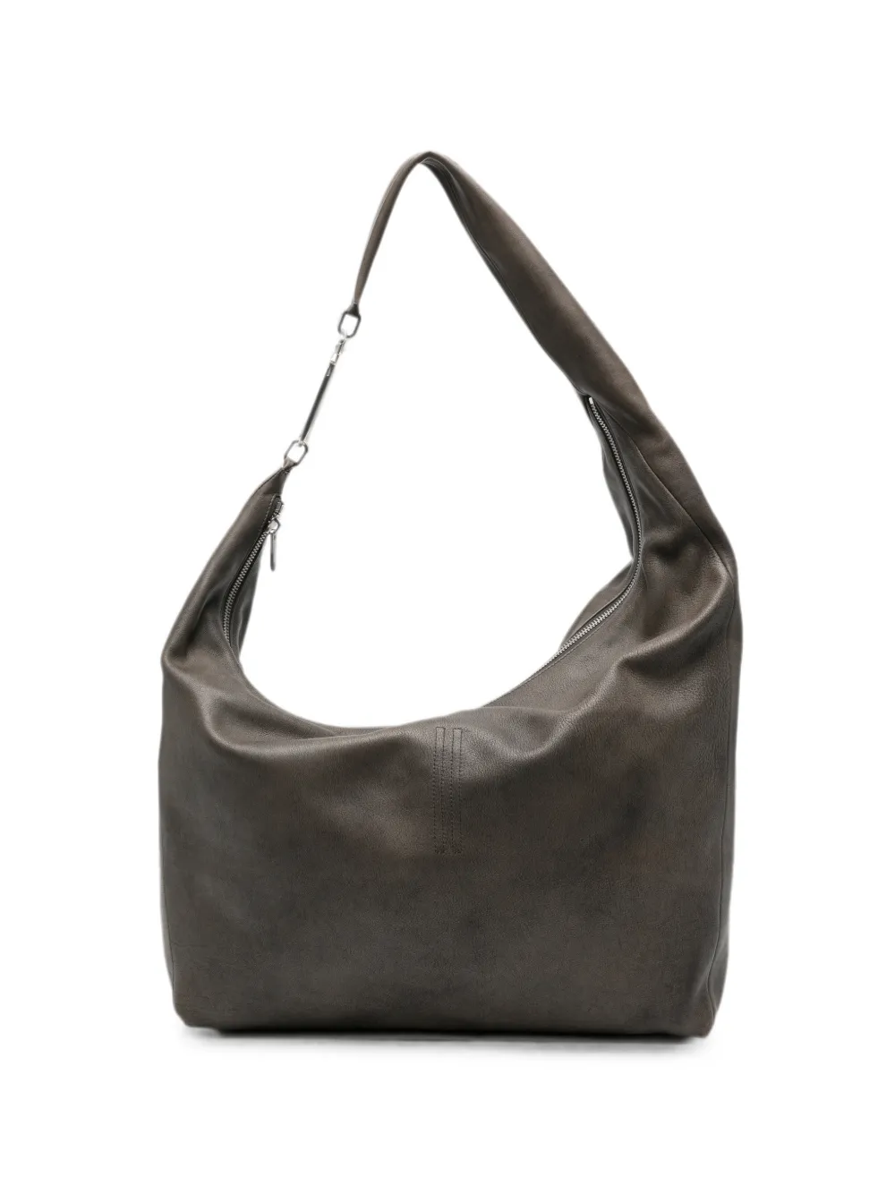 Rick Owens Gemini oversized grained-leather shoulder bag - Grey