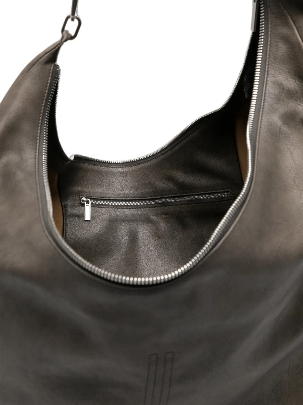 Rick Owens Gemini oversized schoudertas van bewerkt leer Grijs