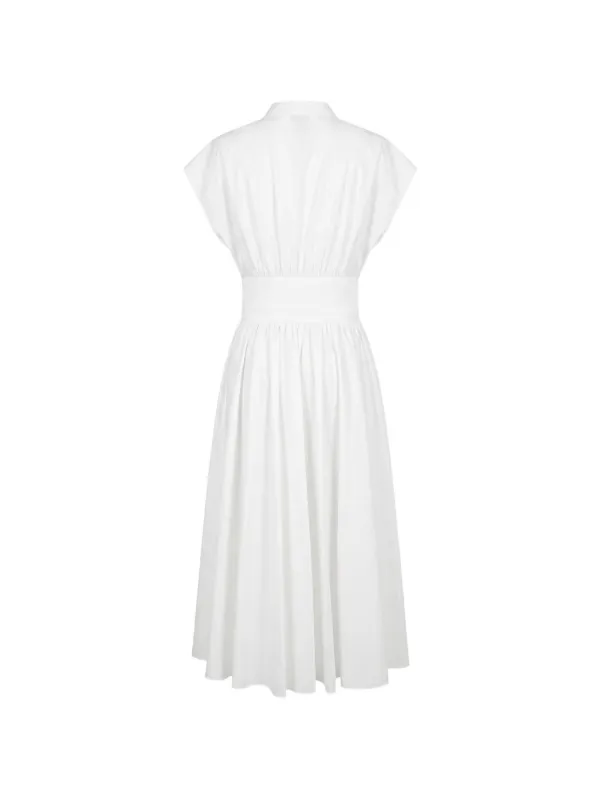 bow detail pleated a line midi dress Alaïa bow-detail | White bouncy and flirty are WS Top 30 A line Lilac Tulle Color:Moss Green