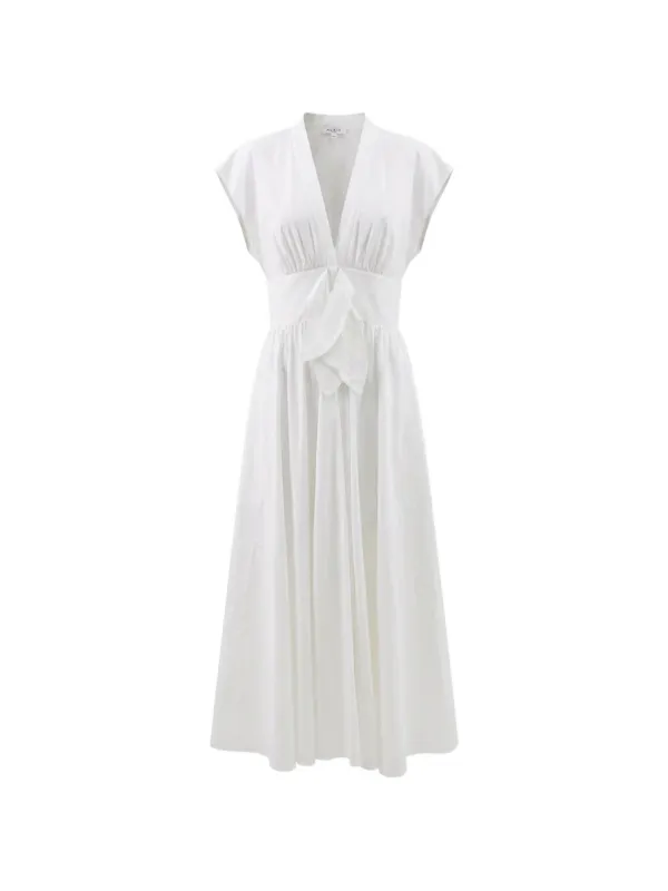 alaia white dress Alaïa bow-detail Pleated Midi | FS5 side cut Color:FIRED BRICK Find New Sindhi Aplic Asymmetrical dress