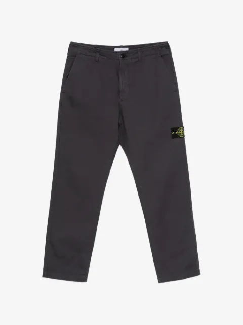 Stone Island logo-patch straight-leg trousers