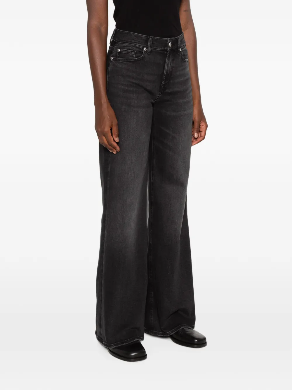 7 For All Mankind Lotta jeans met wijde pijpen en vervaagd effect Grijs