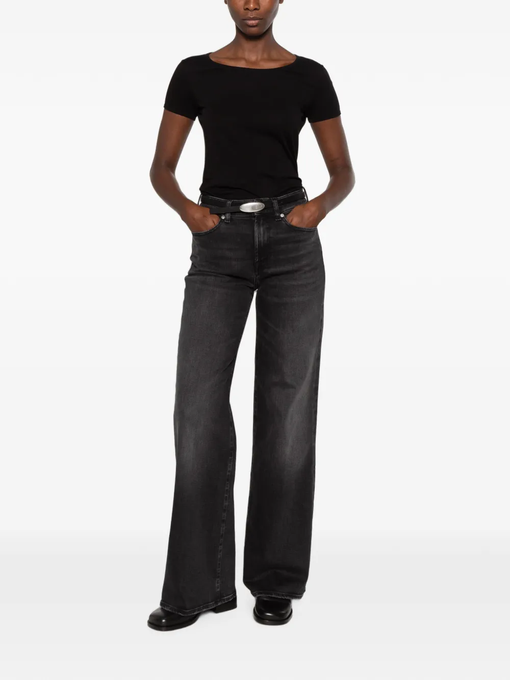 7 For All Mankind Lotta jeans met wijde pijpen en vervaagd effect Grijs