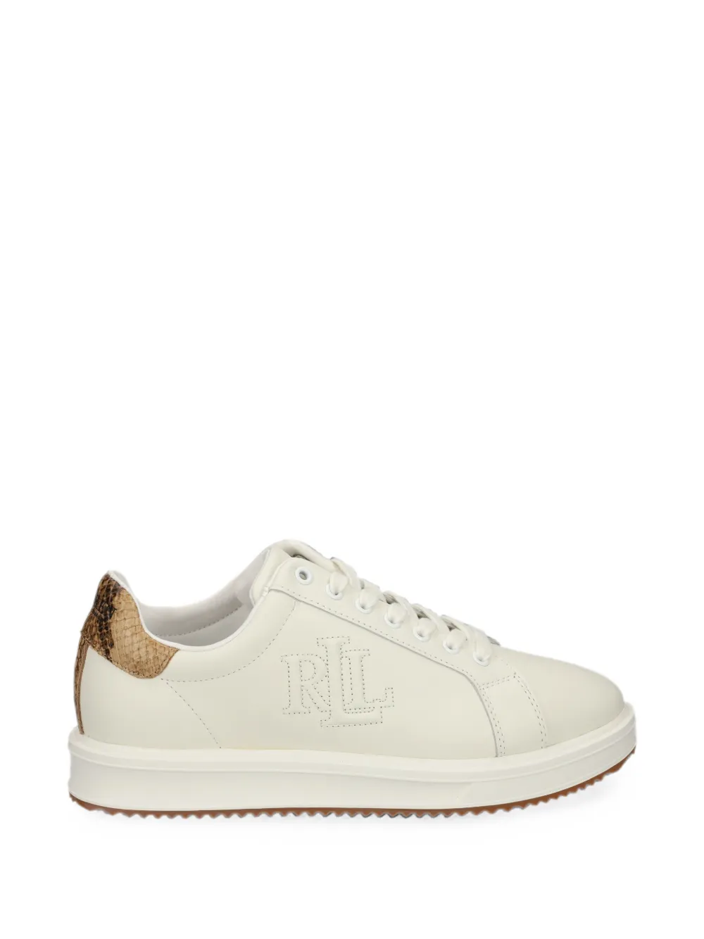 Lauren Ralph Lauren Ainsley snakeskin-effect logo-embroidered sneakers - Toni neutri