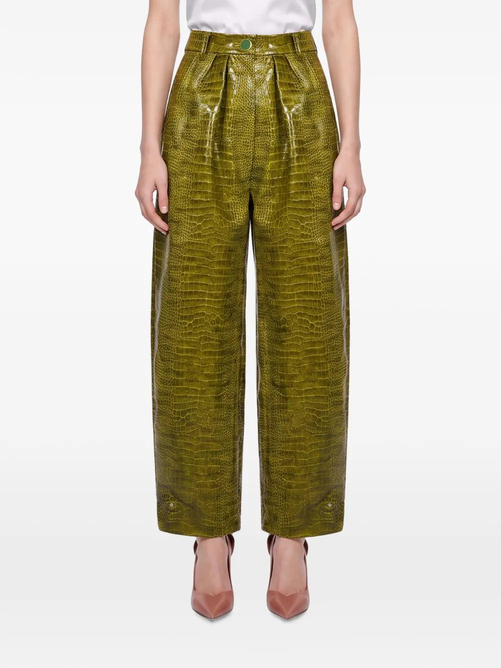 Rowen Rose Broek met wijde pijpen Groen