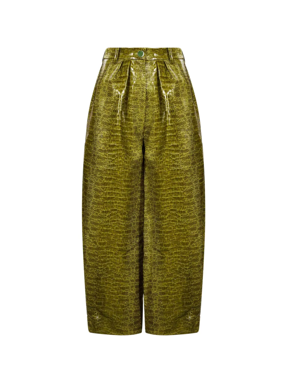 Rowen Rose croc-effect wide-leg trousers