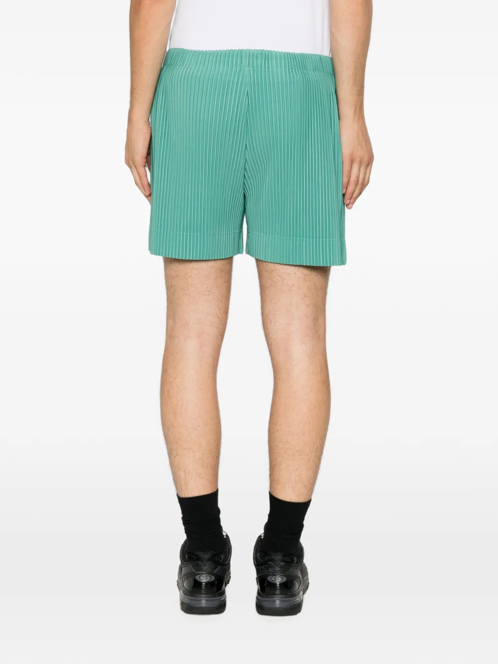 Homme Plissé Issey Miyake Shorts met elastische taille en plooien Groen