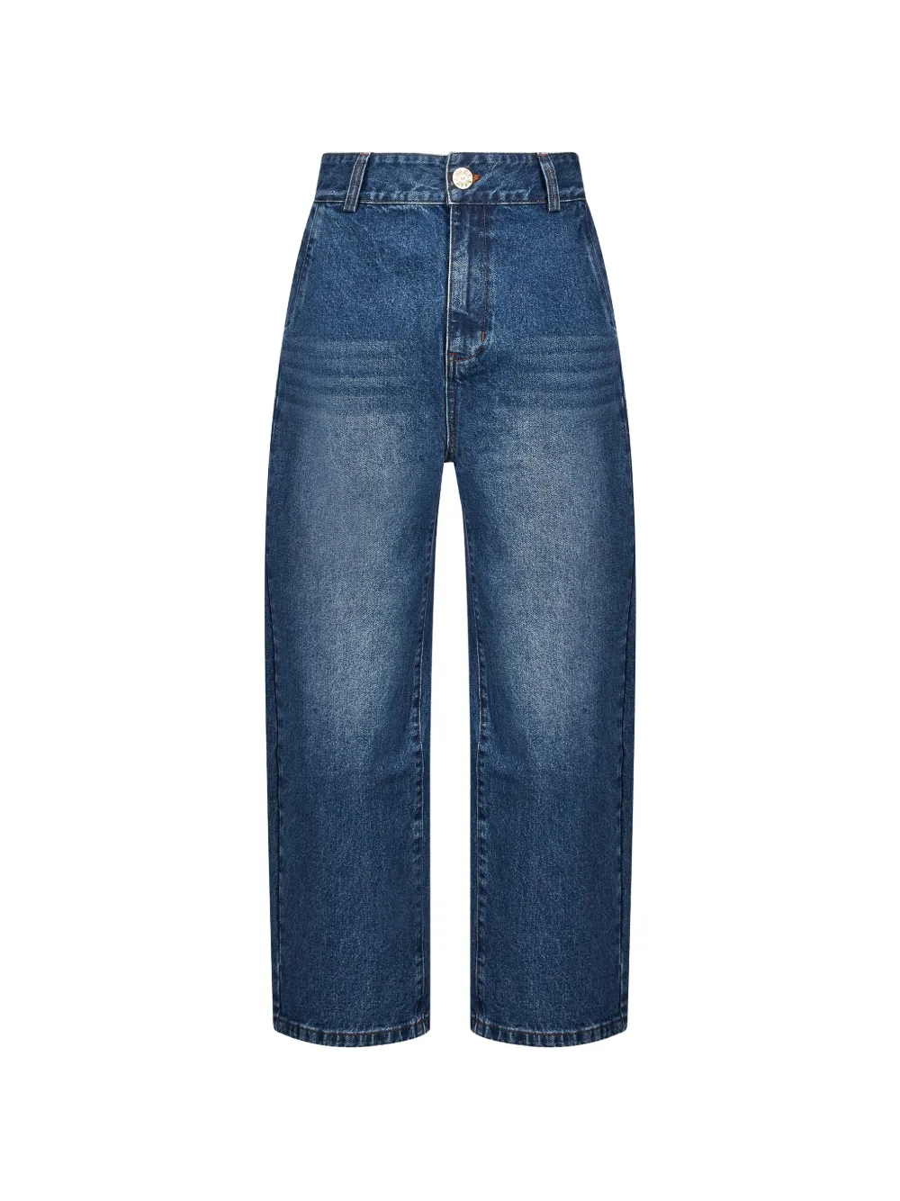 House Of Errors Embroidered Whiskered Straight-leg Jeans In Blue