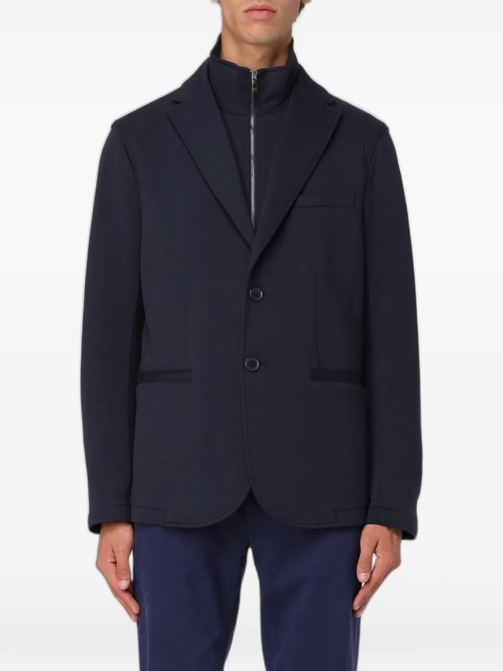 Emporio Armani layered single-breasted blazer - Blau