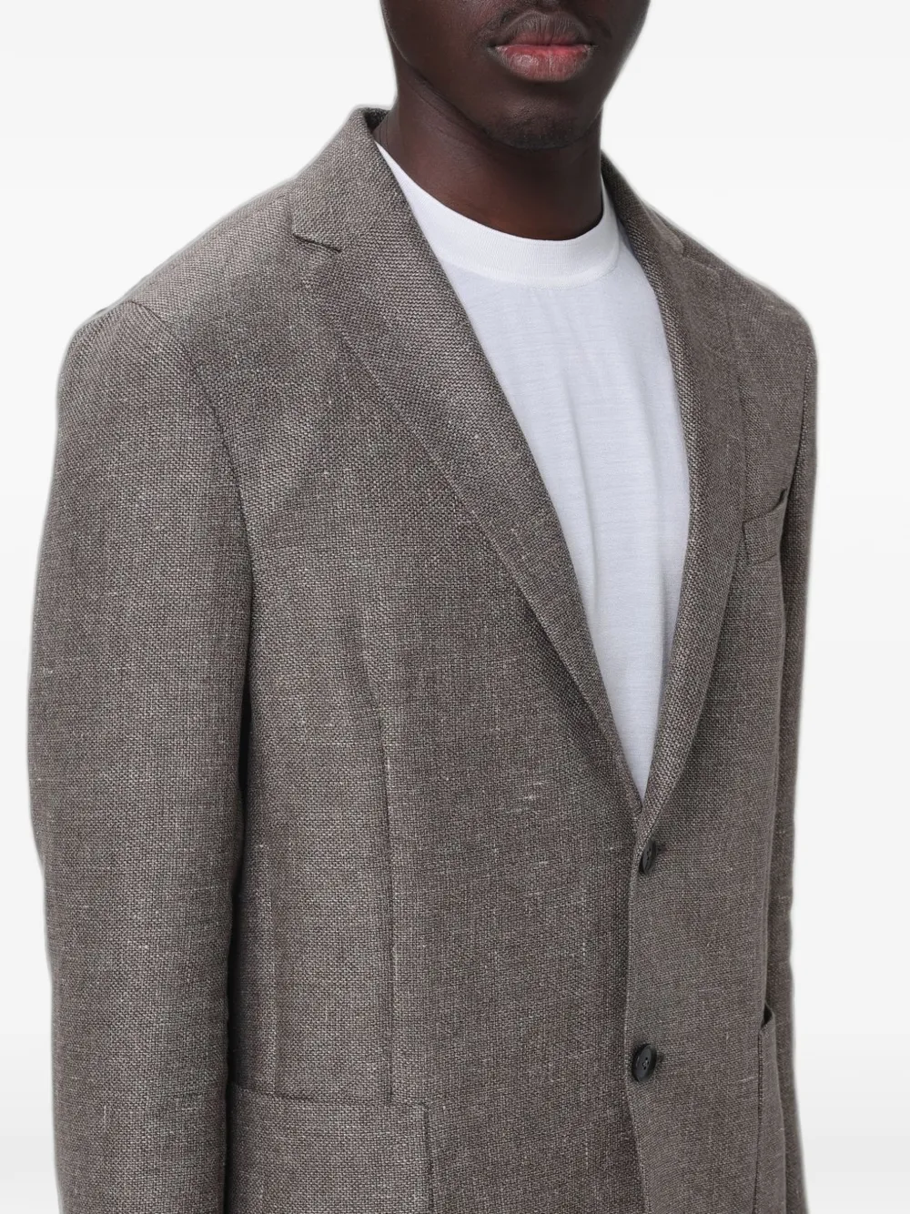 Zegna Blazer met enkele rij knopen Bruin