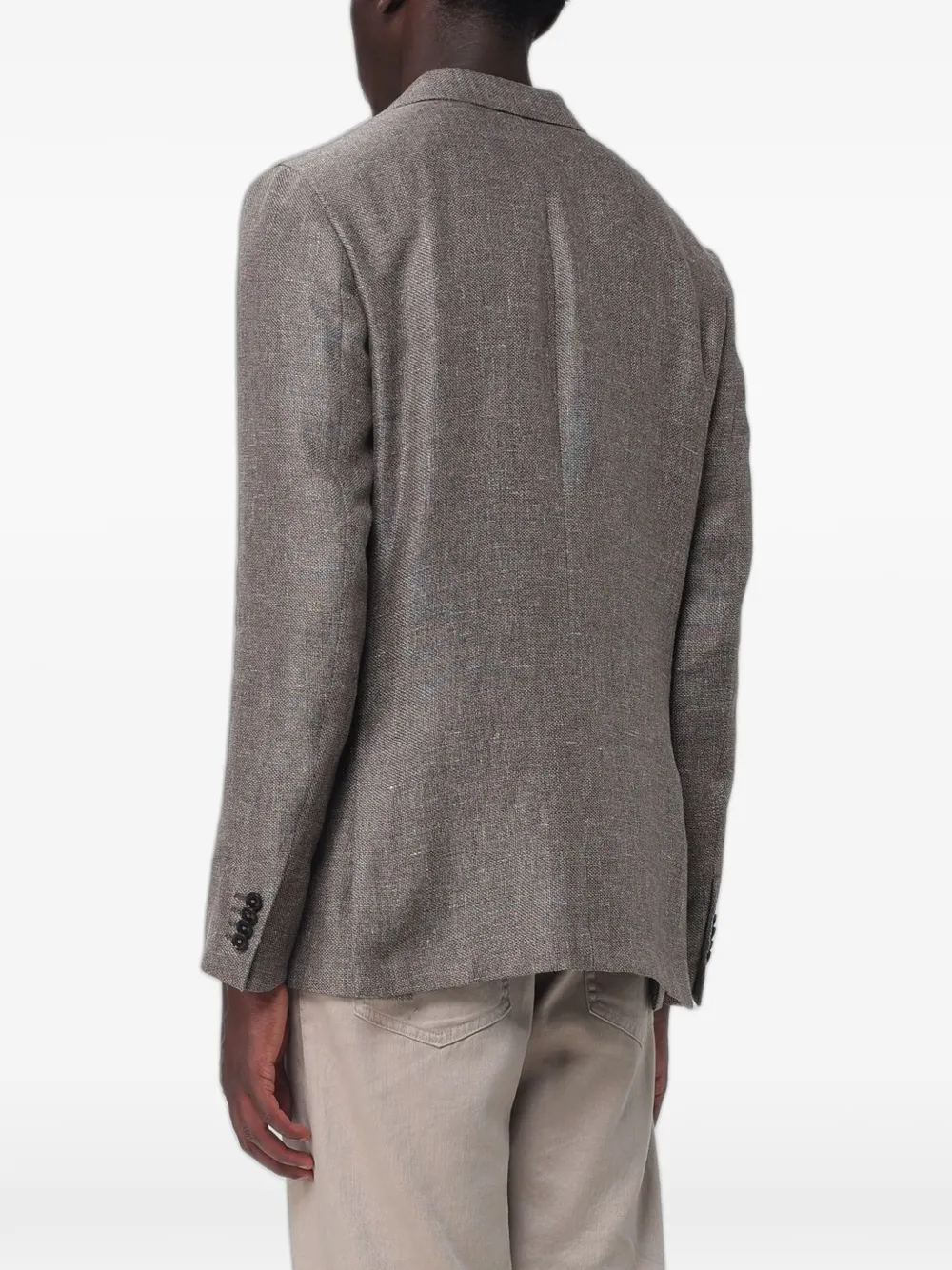 Zegna Blazer met enkele rij knopen Bruin
