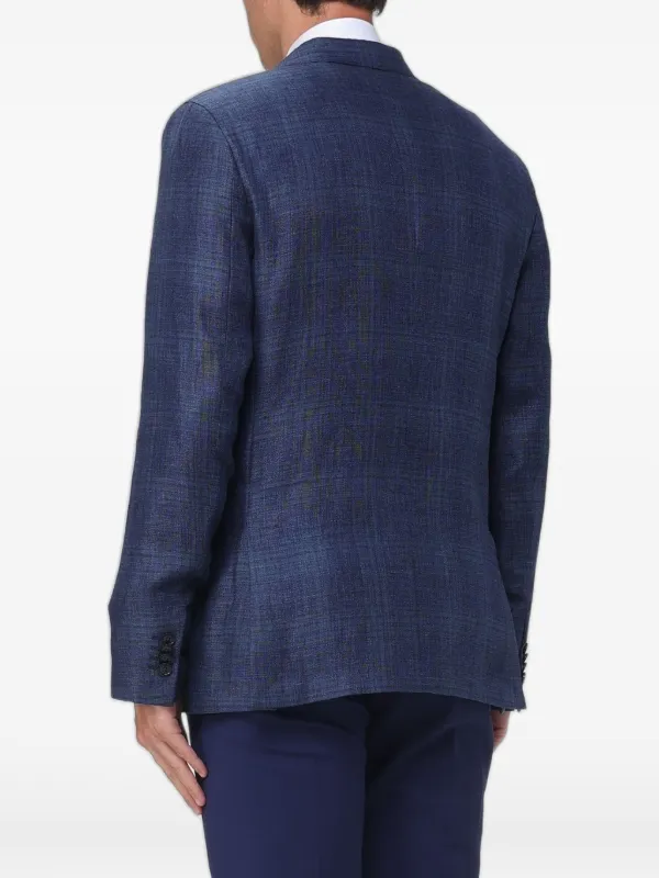 【Ermenegildo Zegna】シングルジャケット【ブルーチェック】 Zegna チェック シングルジャケット | ブルー | FARFETCH JP