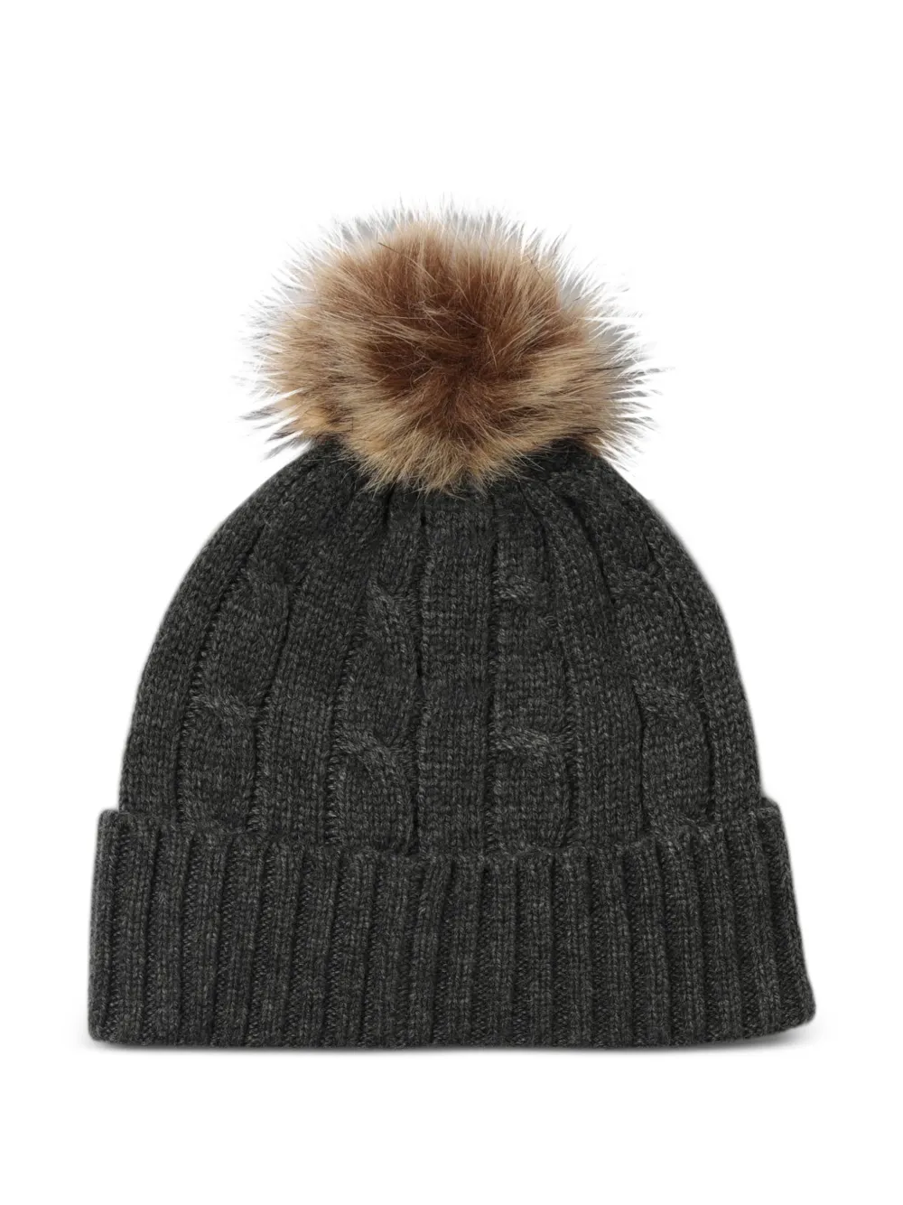 Lauren Ralph Lauren Kabelgebreide muts met pompon Grijs