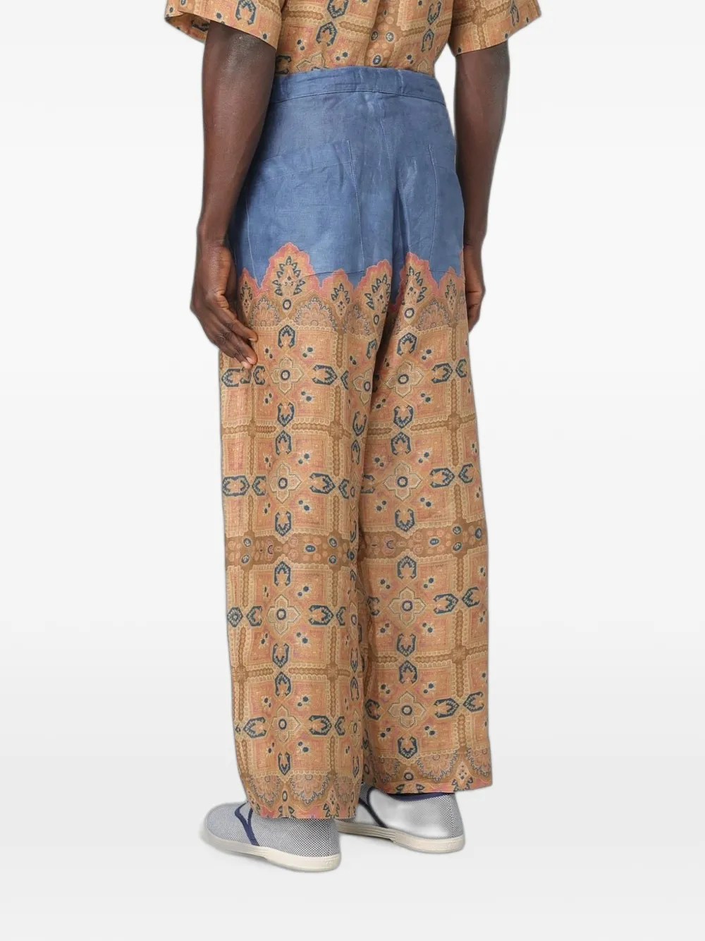 Valentino Garavani Linnen broek met print Beige