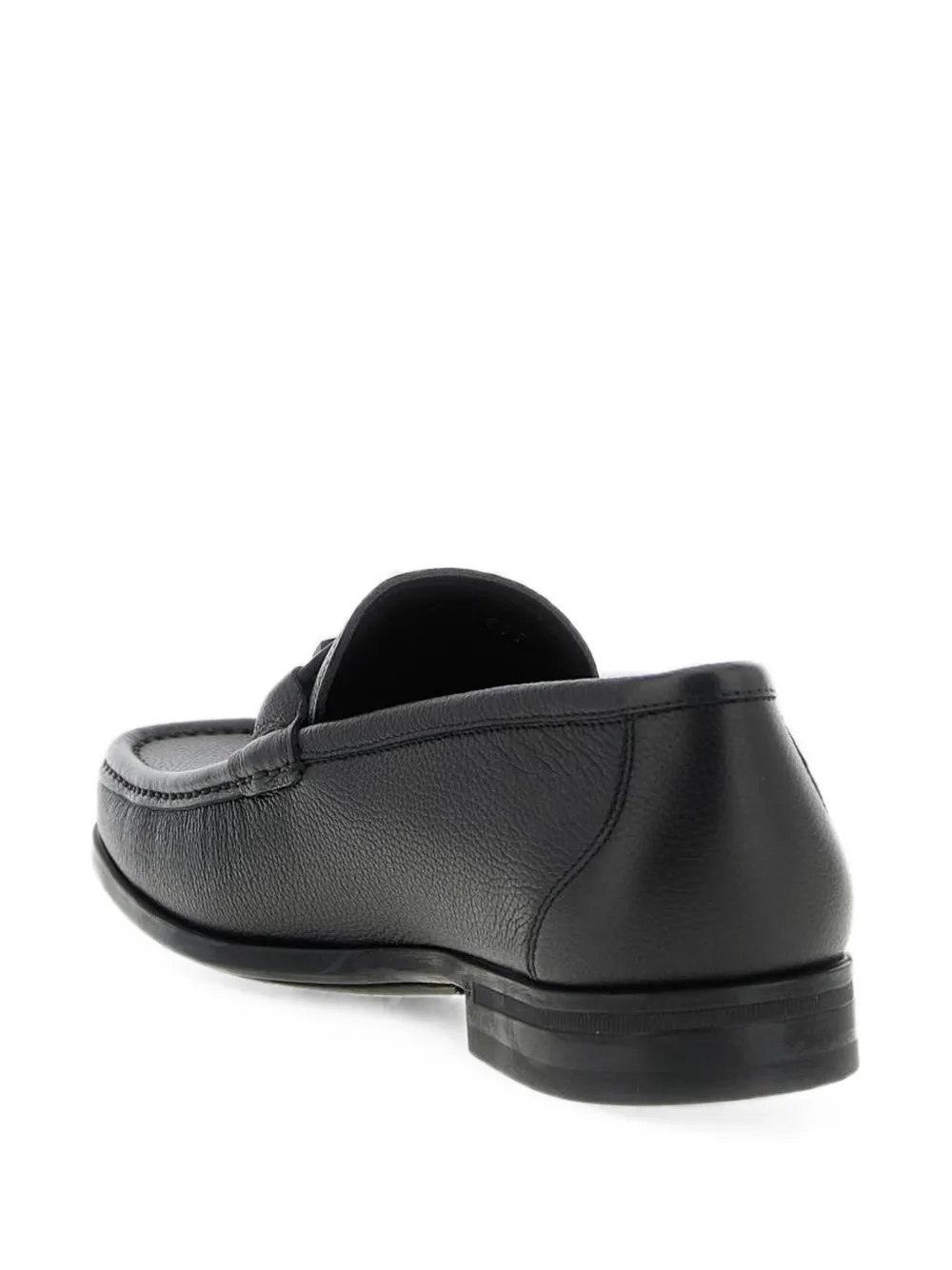 Ferragamo Gancini grained leather loafers Zwart