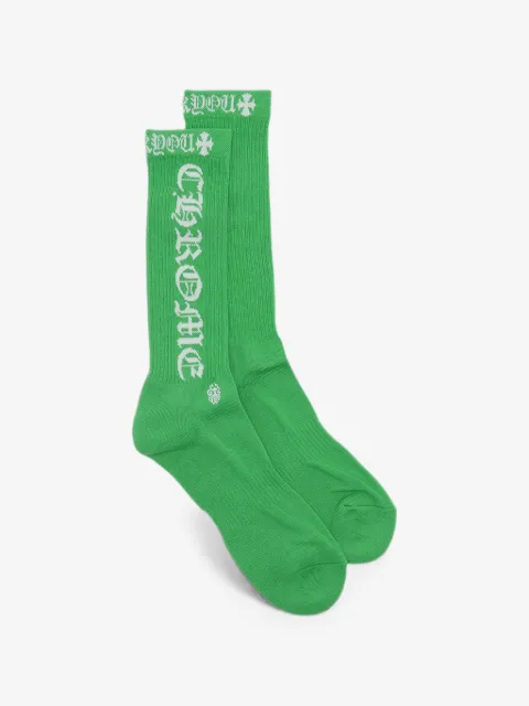 Chrome Hearts logo-intarsia ribbed-knit socks