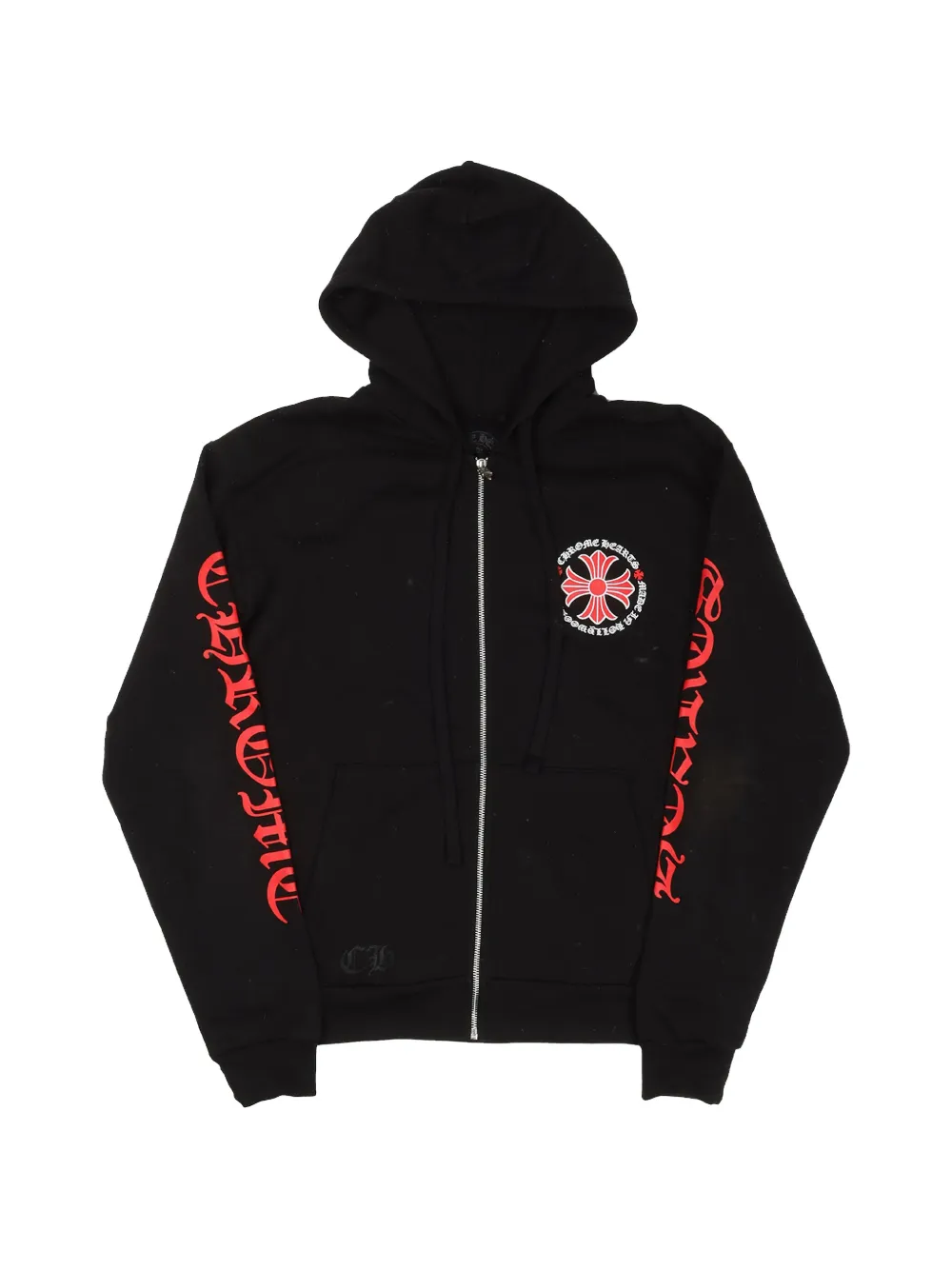 Chrome Hearts Made In Hollywood Plus Cross zip-up hoodie - Black