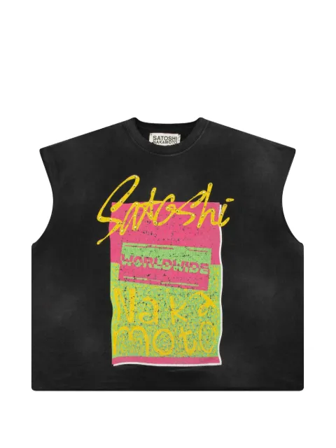 SATOSHI NAKAMOTO playera Worldwide Cut Off