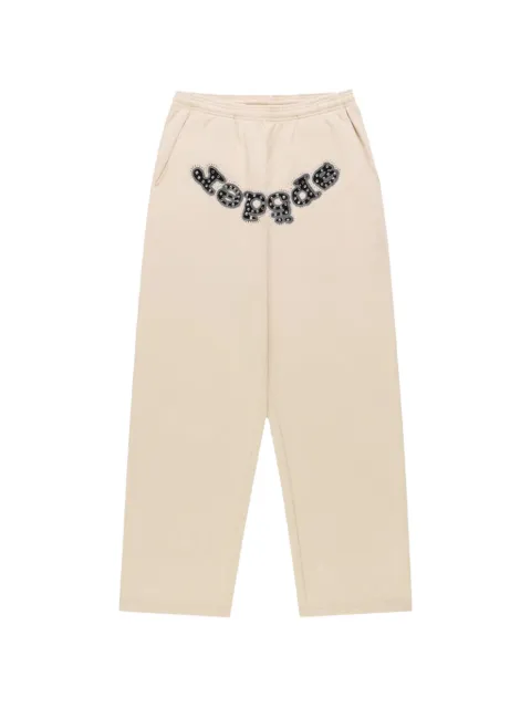 SP5DER logo-print rhinestone-embellished track pants