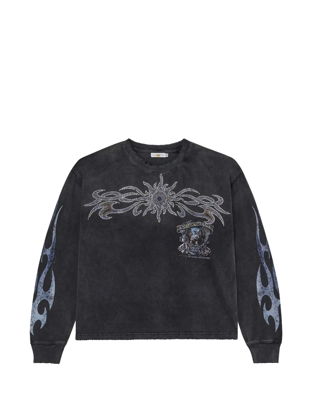 Vale Rhinestone-embellished Graphic-print T-shirt In Black
