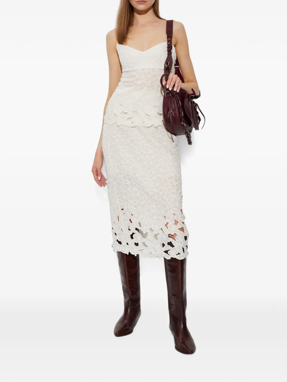 ISABEL MARANT Romeka tanktop met geborduurde bloemen Wit