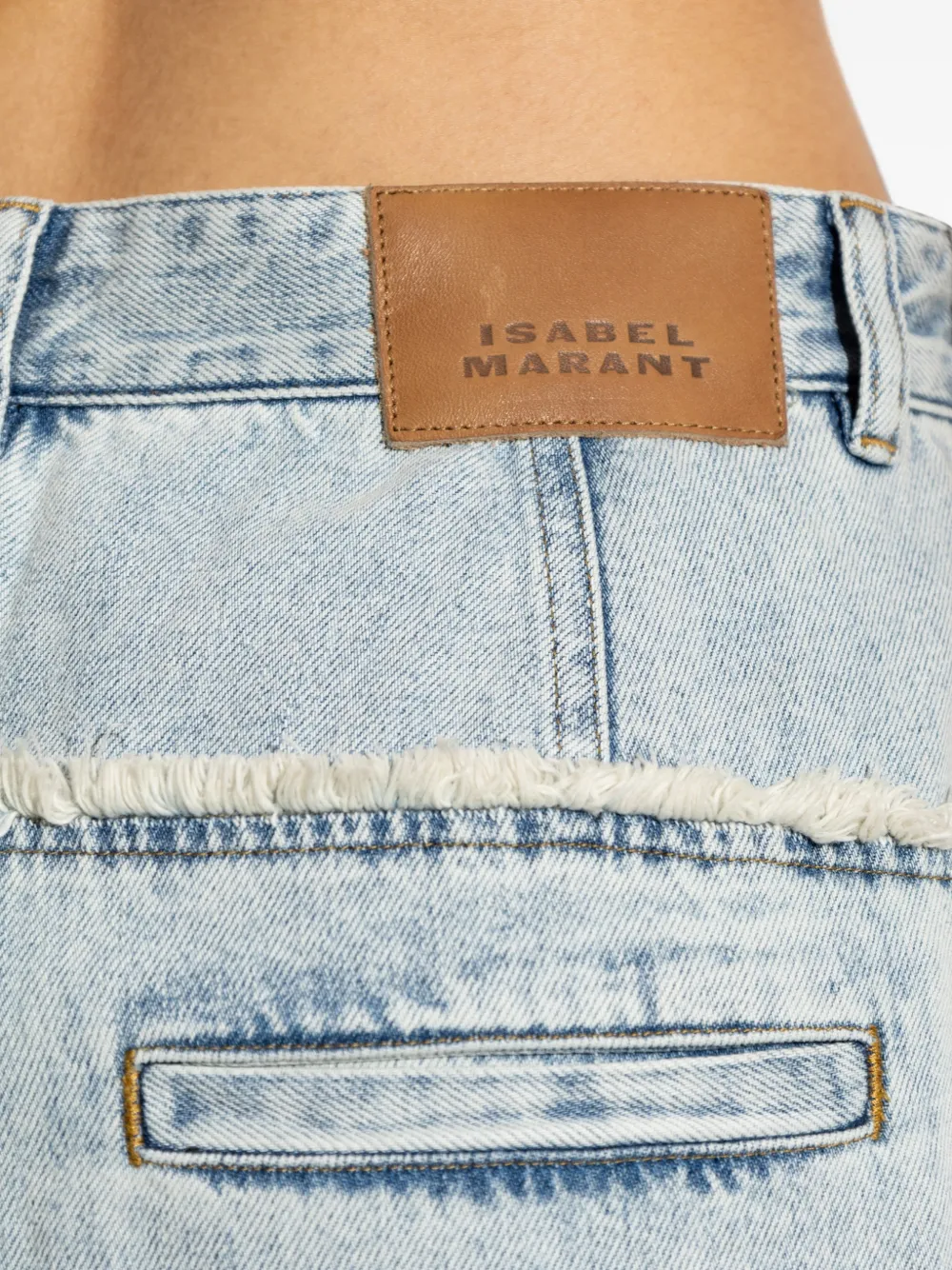 ISABEL MARANT Inza jeans met franje afwerking Blauw