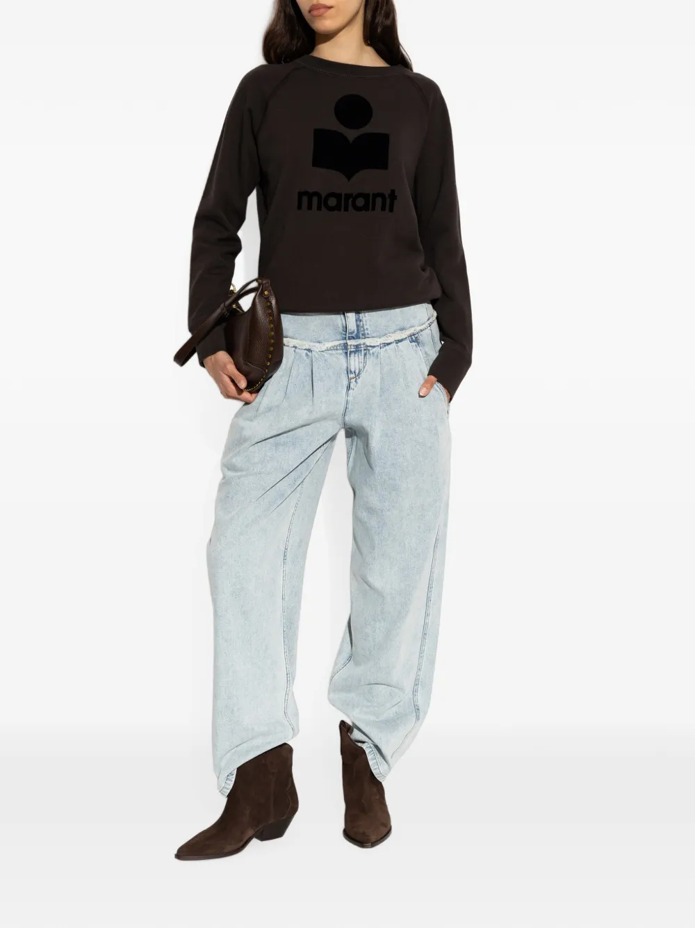ISABEL MARANT Inza jeans met franje afwerking Blauw