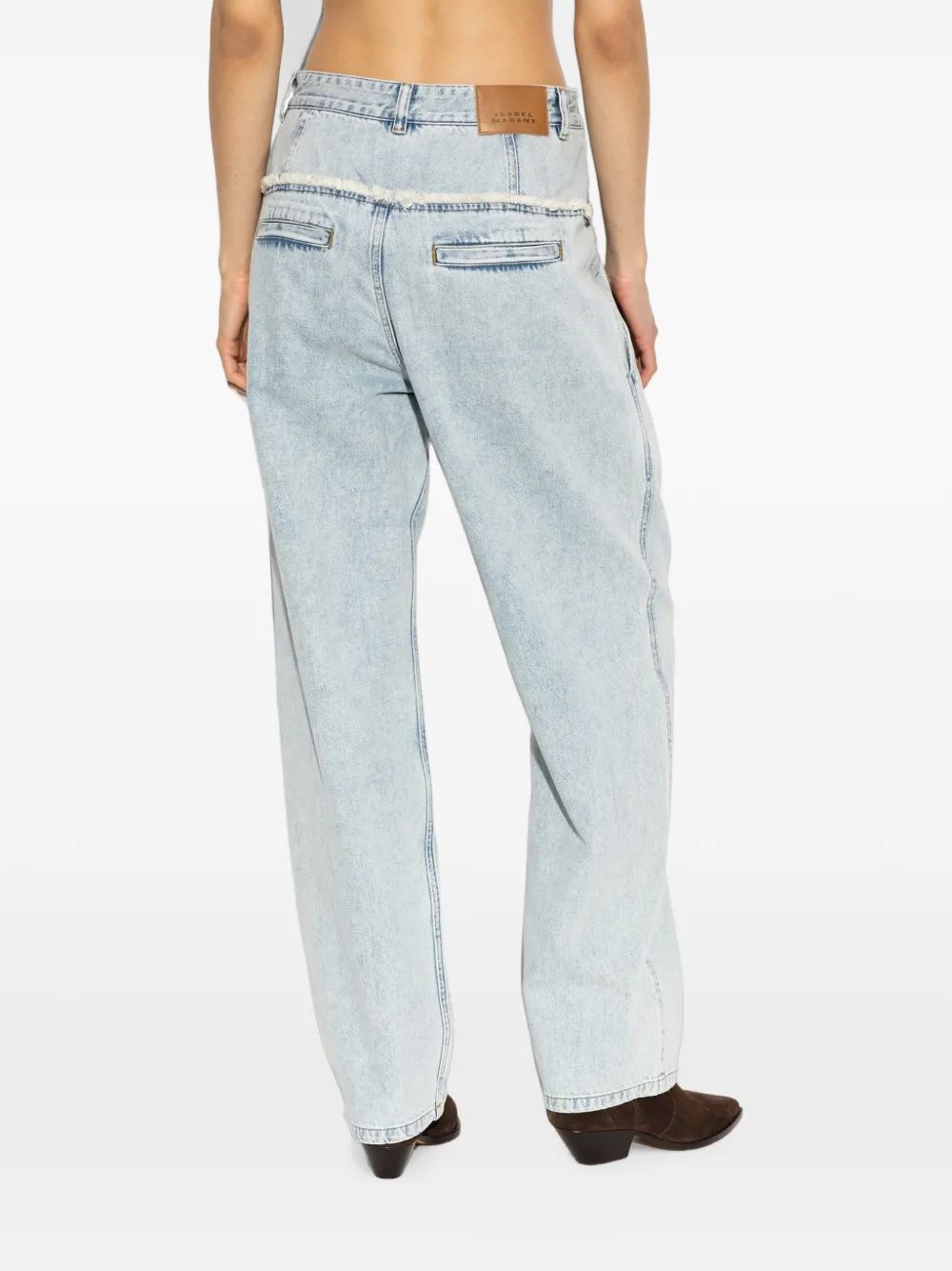 ISABEL MARANT Inza jeans met franje afwerking Blauw