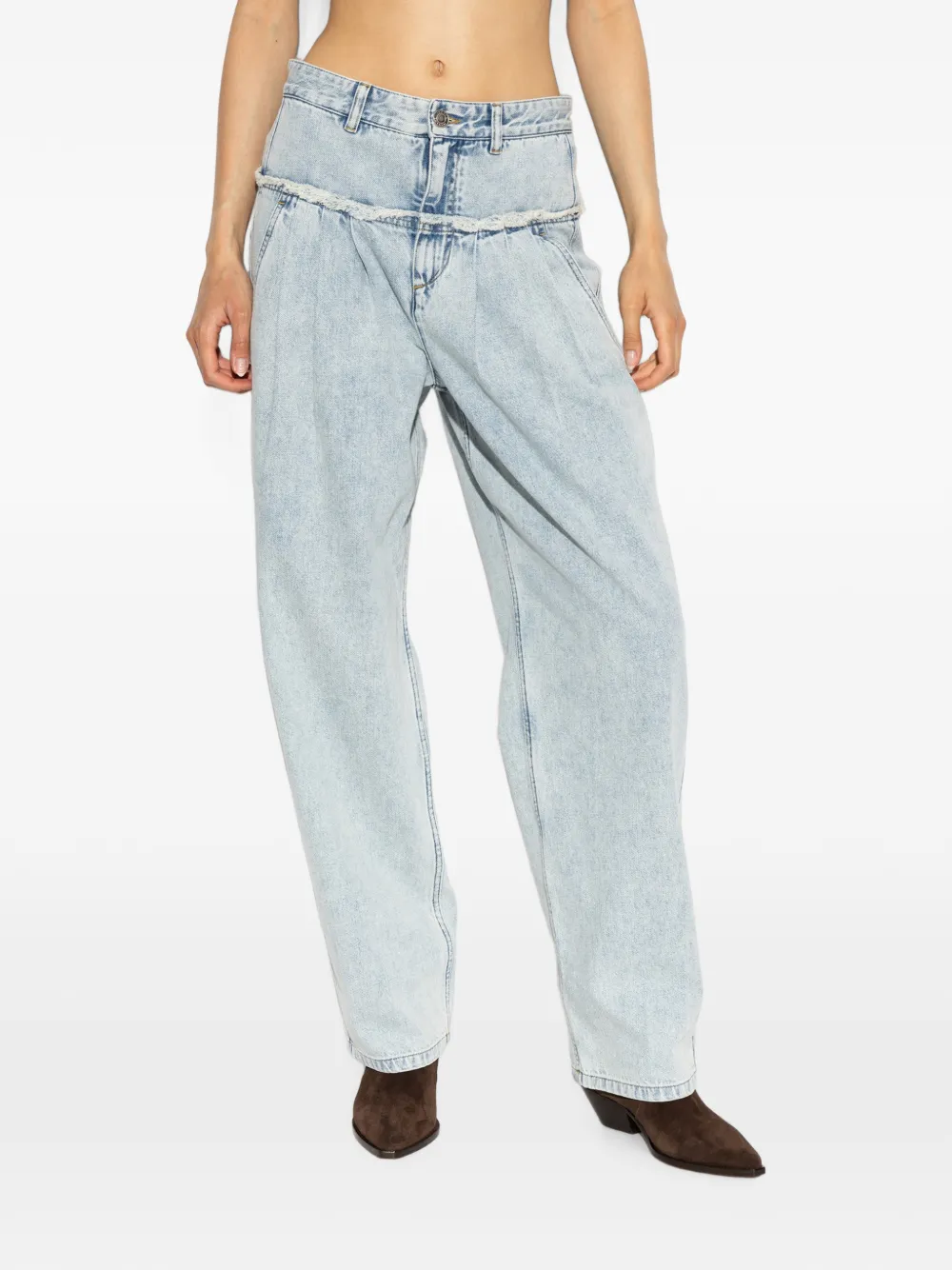 ISABEL MARANT Inza jeans met franje afwerking Blauw