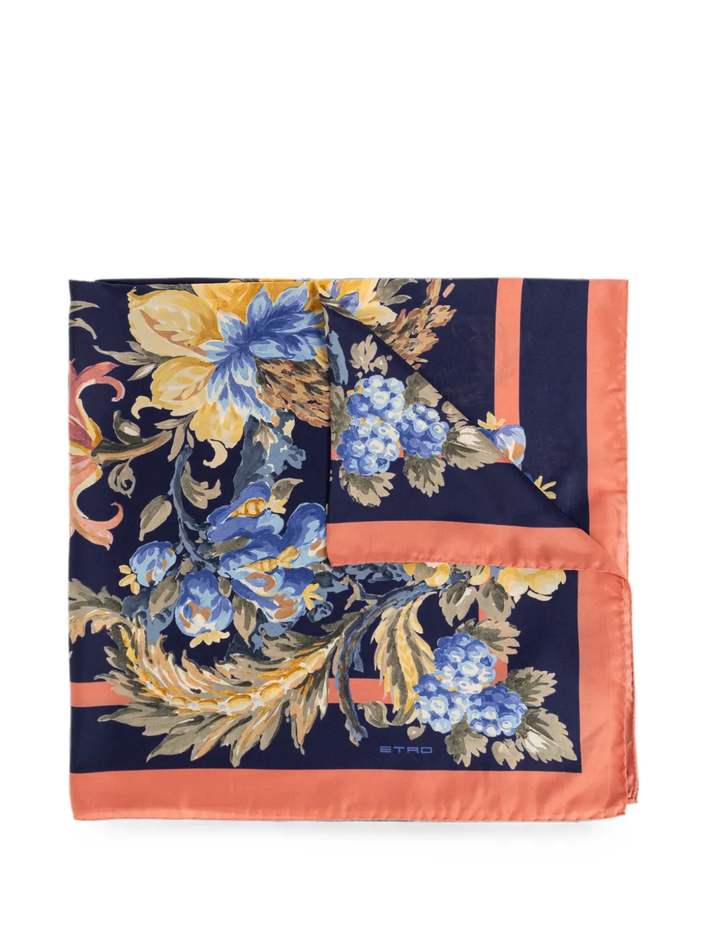 ETRO Foulard in seta a fiori - Blu