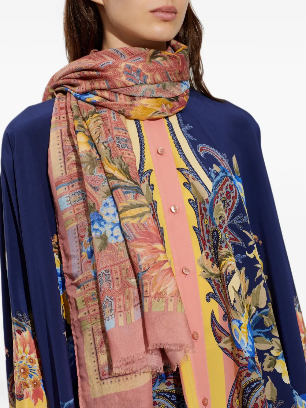 ETRO Sjaal met bloemenprint Roze