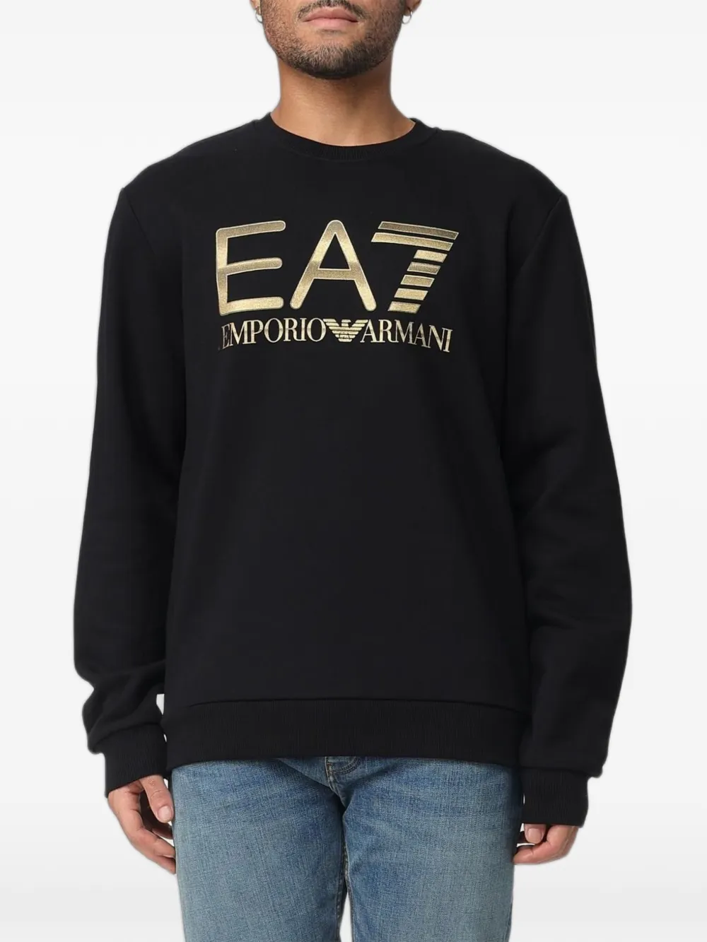 Ea7 Emporio Armani logo-print cotton sweatshirt - Nero