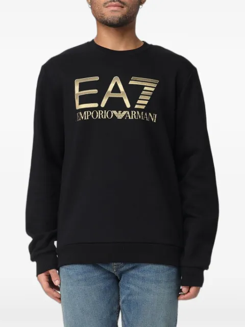 Ea7 Emporio Armani logo-print cotton sweatshirt