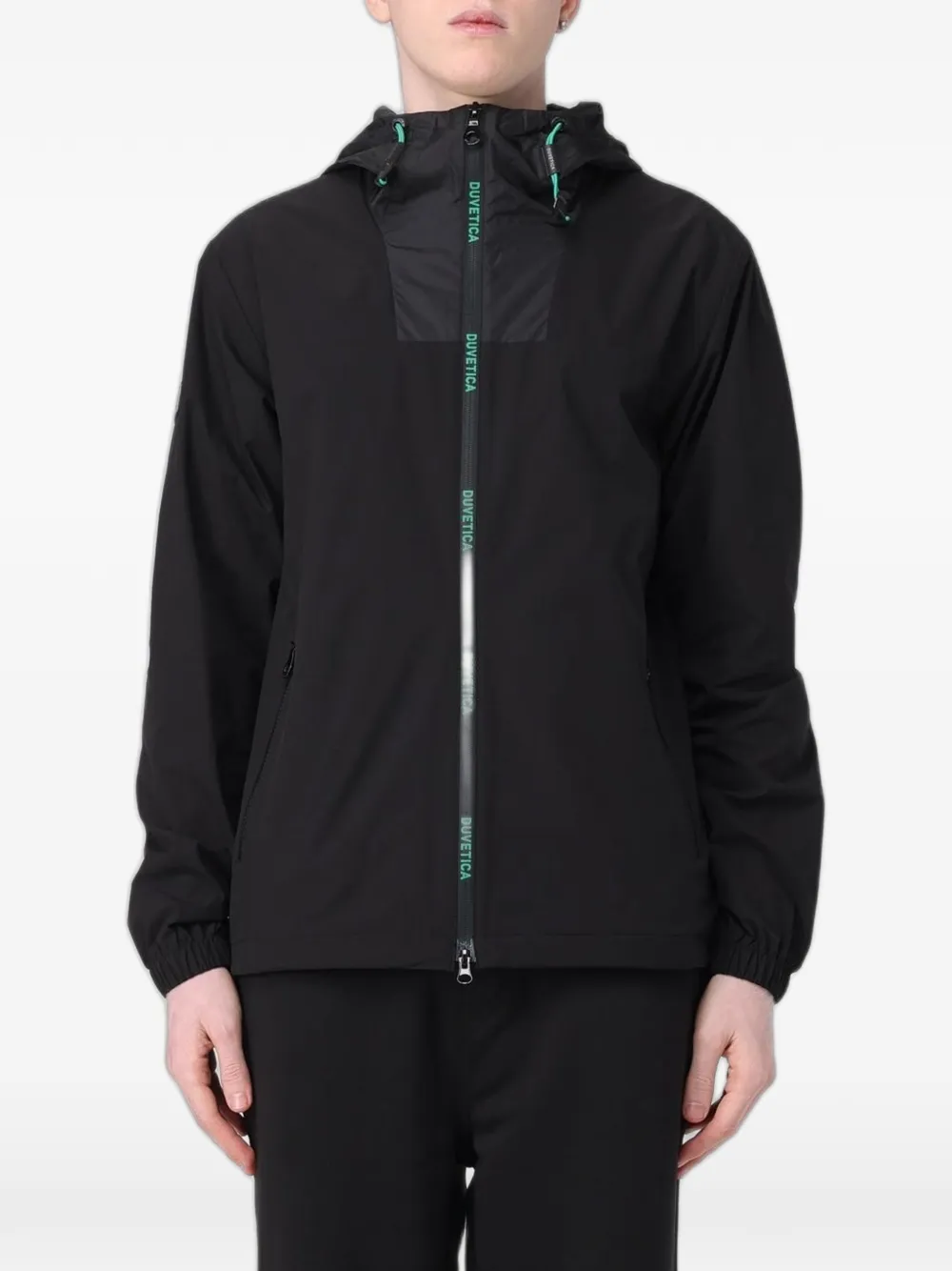 Duvetica logo-patch hooded lightweight jacket - Nero