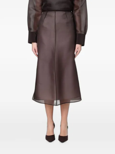 Agnona silk midi high-waisted skirt
