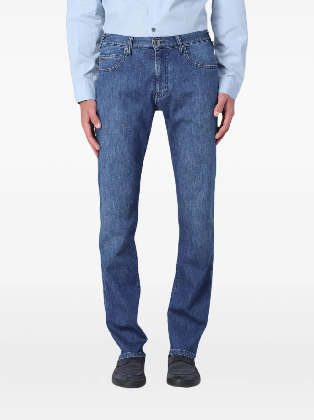 Emporio Armani logo-plaque jeans - Blu