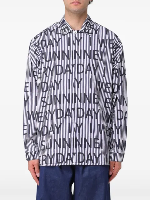 Sunnei striped logo-print shirt