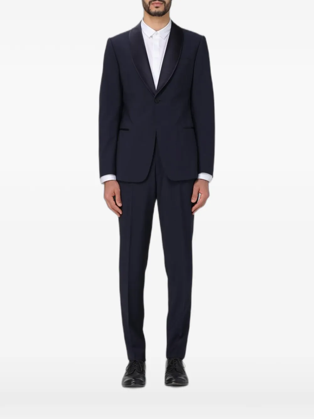 Emporio Armani single-breasted virgin wool suit - Blu
