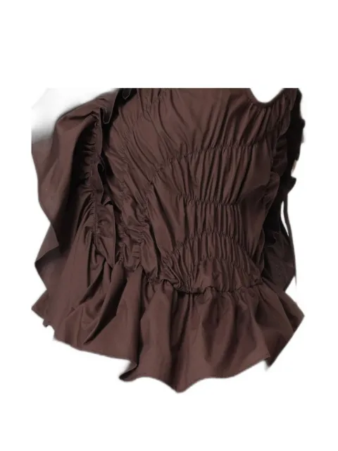 MeimeiJ ruffled shirred-bodice midi dress