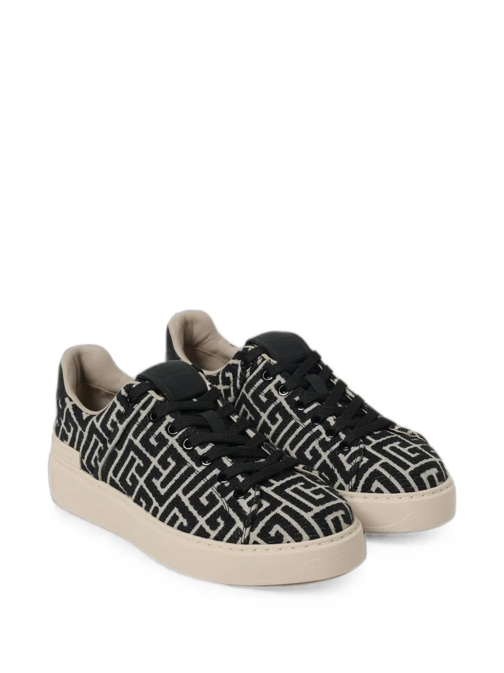 Balmain B-Court jacquard sneakers Zwart