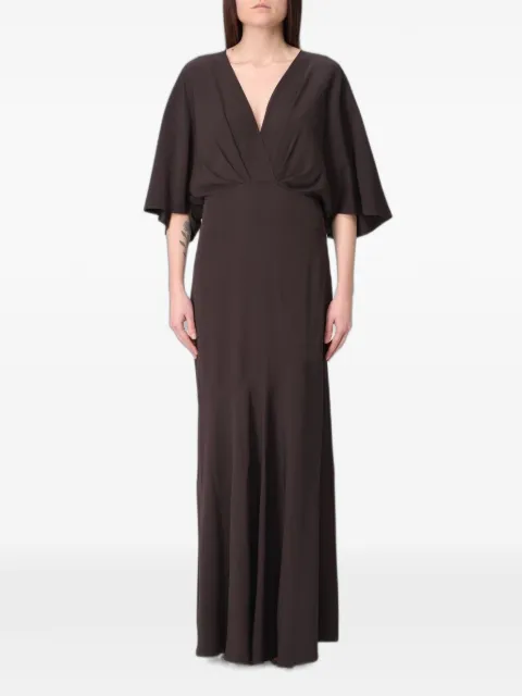 Agnona V-neck cape-sleeve maxi dress