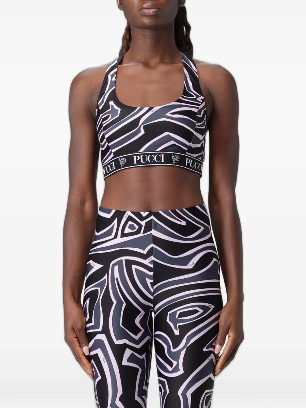 PUCCI printed stretch-fabric top - Schwarz