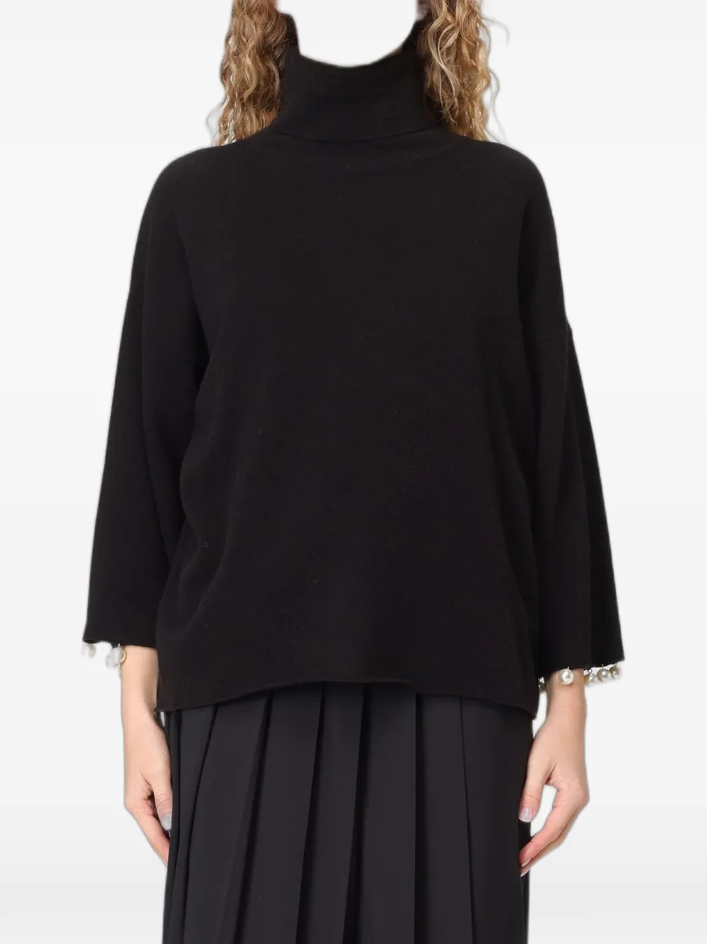 MeimeiJ pearl-embellished roll-neck sweater - Nero
