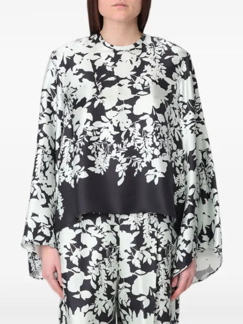 Agnona silkebluse med blomstertryk